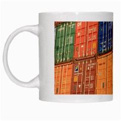 Blue White Orange And Brown Container Van White Mugs by Amaryn4rt