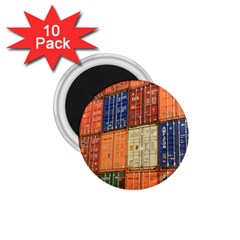 Blue White Orange And Brown Container Van 1 75  Magnets (10 Pack)  by Amaryn4rt