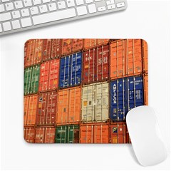 Blue White Orange And Brown Container Van Large Mousepads by Amaryn4rt