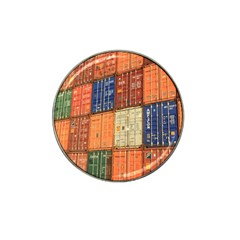 Blue White Orange And Brown Container Van Hat Clip Ball Marker (4 Pack) by Amaryn4rt