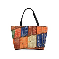 Blue White Orange And Brown Container Van Shoulder Handbags