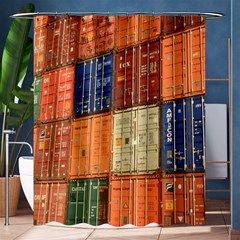 Blue White Orange And Brown Container Van Shower Curtain 60  X 72  (medium) 