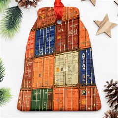 Blue White Orange And Brown Container Van Ornament (bell)  by Amaryn4rt