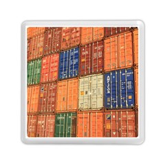 Blue White Orange And Brown Container Van Memory Card Reader (square)  by Amaryn4rt