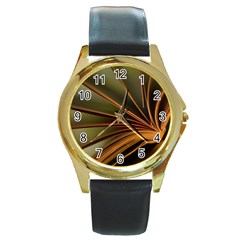 Book Screen Climate Mood Range Round Gold Metal Watch by Amaryn4rt