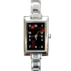 Christmas Background Motif Star Rectangle Italian Charm Watch by Amaryn4rt