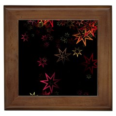 Christmas Background Motif Star Framed Tiles by Amaryn4rt