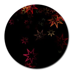 Christmas Background Motif Star Round Mousepads by Amaryn4rt