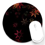 Christmas Background Motif Star Round Mousepads Front