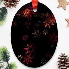 Christmas Background Motif Star Ornament (oval)  by Amaryn4rt