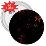 Christmas Background Motif Star 3  Buttons (10 pack)  Front