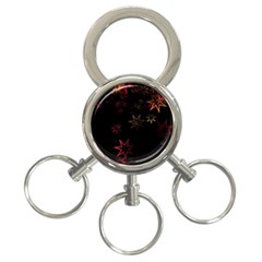 Christmas Background Motif Star 3-ring Key Chains by Amaryn4rt