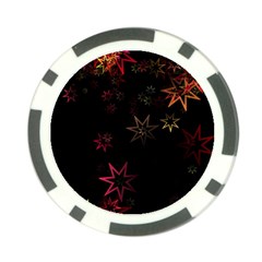 Christmas Background Motif Star Poker Chip Card Guards (10 Pack)  by Amaryn4rt