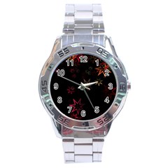 Christmas Background Motif Star Stainless Steel Analogue Watch by Amaryn4rt