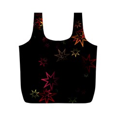 Christmas Background Motif Star Full Print Recycle Bags (m)  by Amaryn4rt