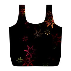 Christmas Background Motif Star Full Print Recycle Bags (l)  by Amaryn4rt