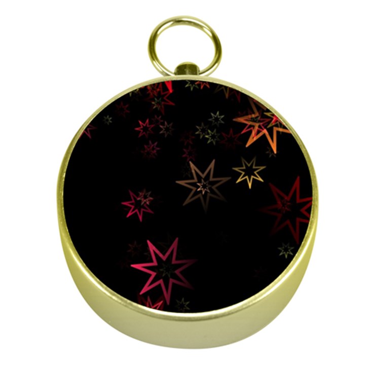 Christmas Background Motif Star Gold Compasses