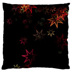 Christmas Background Motif Star Large Flano Cushion Case (one Side) by Amaryn4rt