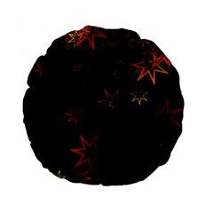 Christmas Background Motif Star Standard 15  Premium Flano Round Cushions by Amaryn4rt