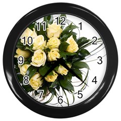 Bouquet Flowers Roses Decoration Wall Clocks (black) by Amaryn4rt