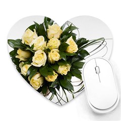 Bouquet Flowers Roses Decoration Heart Mousepads by Amaryn4rt