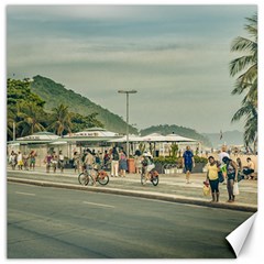 Copacabana Sidewalk Rio De Janeiro Brazil Print Canvas 12  X 12   by dflcprints