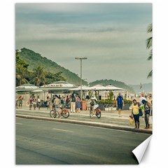 Copacabana Sidewalk Rio De Janeiro Brazil Print Canvas 20  X 24   by dflcprints