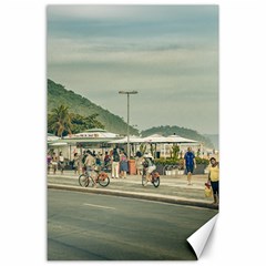 Copacabana Sidewalk Rio De Janeiro Brazil Print Canvas 24  X 36  by dflcprints