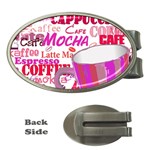 Coffee Cup Lettering Coffee Cup Money Clips (Oval)  Front