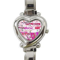 Coffee Cup Lettering Coffee Cup Heart Italian Charm Watch by Amaryn4rt