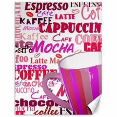 Coffee Cup Lettering Coffee Cup Canvas 12  X 16   by Amaryn4rt