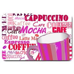 Coffee Cup Lettering Coffee Cup Large Doormat  by Amaryn4rt