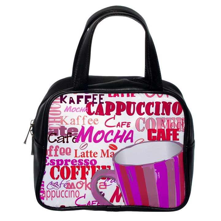 Coffee Cup Lettering Coffee Cup Classic Handbags (One Side)