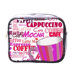 Coffee Cup Lettering Coffee Cup Mini Toiletries Bags by Amaryn4rt