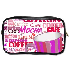 Coffee Cup Lettering Coffee Cup Toiletries Bags by Amaryn4rt