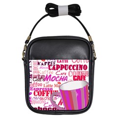 Coffee Cup Lettering Coffee Cup Girls Sling Bags by Amaryn4rt