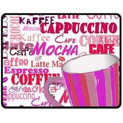 Coffee Cup Lettering Coffee Cup Fleece Blanket (medium)  by Amaryn4rt