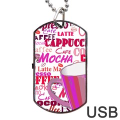 Coffee Cup Lettering Coffee Cup Dog Tag Usb Flash (two Sides)  by Amaryn4rt