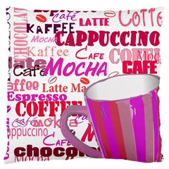 Coffee Cup Lettering Coffee Cup Large Cushion Case (one Side) by Amaryn4rt