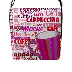 Coffee Cup Lettering Coffee Cup Flap Messenger Bag (l)  by Amaryn4rt