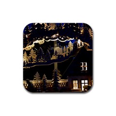 Christmas Advent Candle Arches Rubber Square Coaster (4 Pack)  by Amaryn4rt