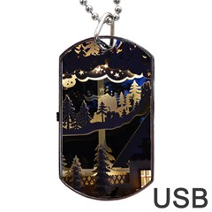 Christmas Advent Candle Arches Dog Tag Usb Flash (one Side) by Amaryn4rt