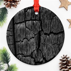 Coal Charred Tree Pore Black Ornament (round)  by Amaryn4rt