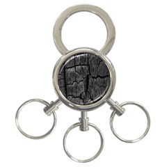 Coal Charred Tree Pore Black 3-ring Key Chains by Amaryn4rt