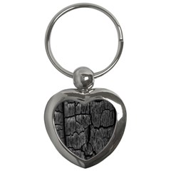 Coal Charred Tree Pore Black Key Chains (heart)  by Amaryn4rt