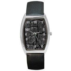 Coal Charred Tree Pore Black Barrel Style Metal Watch by Amaryn4rt