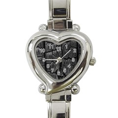 Coal Charred Tree Pore Black Heart Italian Charm Watch by Amaryn4rt