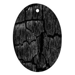 Coal Charred Tree Pore Black Oval Ornament (two Sides) by Amaryn4rt