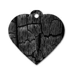 Coal Charred Tree Pore Black Dog Tag Heart (one Side) by Amaryn4rt