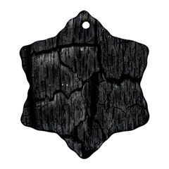 Coal Charred Tree Pore Black Ornament (snowflake)  by Amaryn4rt